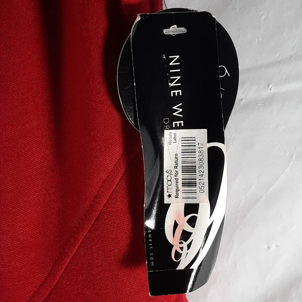NWT NINE WEST Red slvless dress SZ 4 - Picture 4 of 12